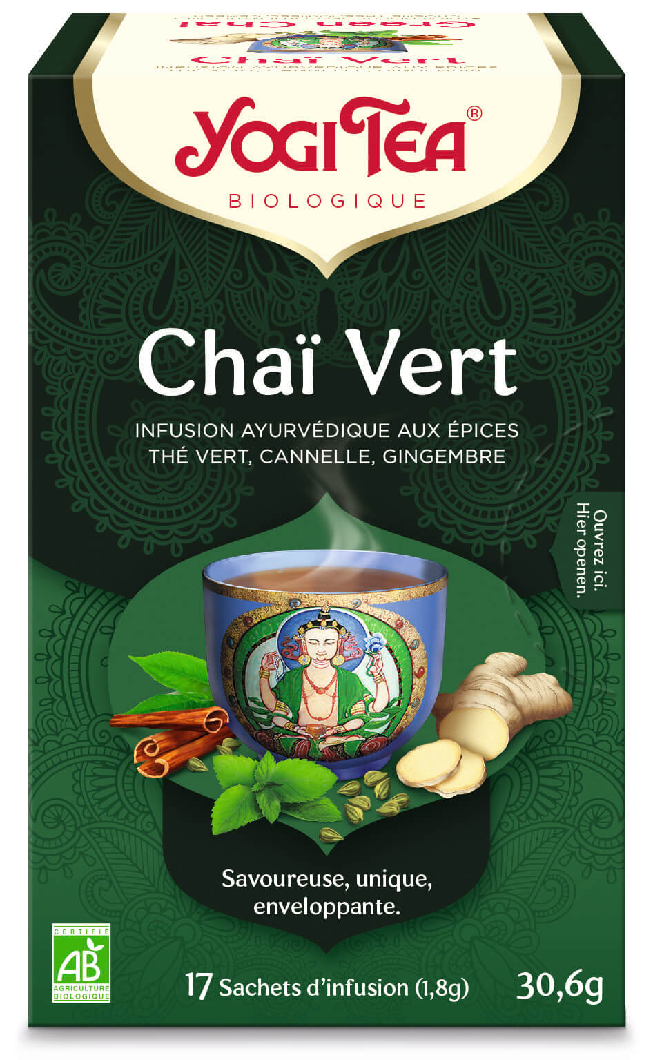 Yogi thé Chaï vert bio 17 sachets